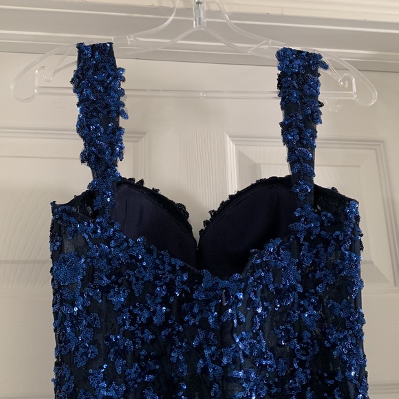 Brand New Ellie Wilde for Mon Cheri Evening Gown EW34012 Navy size 0 - Picture 8 of 10